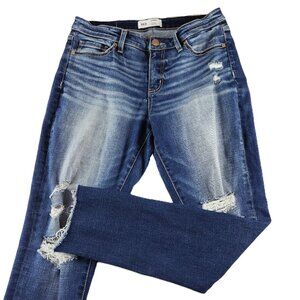 BKE Gabby High Rise Ankle Skinny Jeans Women's 26 Dark Wash Ripped Curvy Fit